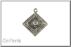 Anh�nger "Viktorianisches Quadrat", 15x18mm, antiksilberfb., Messing, 1 Stk.