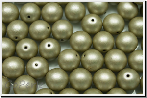 b�hm. Glasperle, rund, 8mm, champagne, met., satin, 10 Stk.