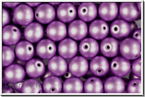 b�hm. Glasperle, rund, 6mm, amethyst, met., satin, 25 Stk.