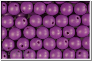 b�hm. Glasperle, rund, 6mm, violet, op., satin, 25 Stk.