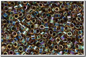 DB0087, MIYUKI Delica, 11/0, topaz, lt., trans., rootbeer-ld., AB, 5g