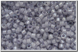 DB0080, MIYUKI Delica, 11/0, crystal, trans., pale lavender-ld., AB, 5g
