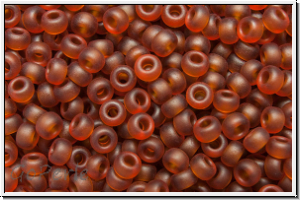 RR-11-0134f, MIYUKI Rocailles, 11/0, amber, dk., trans., matte, 10g