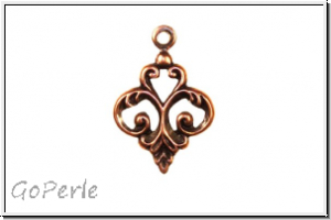 Anh�nger "Fancy Fleur" TRINITY BRASS, 19x13mm, antikkupferfb., Messing, 1 Stk.