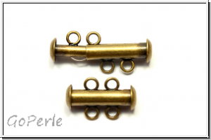 Schiebeschlie�e, 2 str�ngig, 17x11mm, antikmessingfb., Metall, 1 Stk.