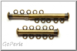 Schiebeschlie�e, 5 str�ngig, 31x11mm, antikmessingfb., Metall, 1 Stk.