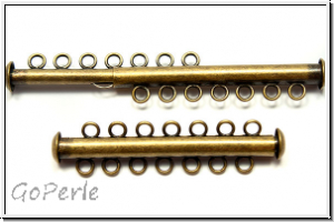 Schiebeschlie�e, 7 str�ngig, 41x11mm, antikmessingfb., Metall, 1 Stk.
