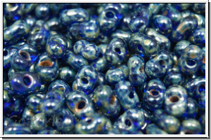 Farfalle Perlen, 4x2mm, sapphire, trans., picasso, 10 g