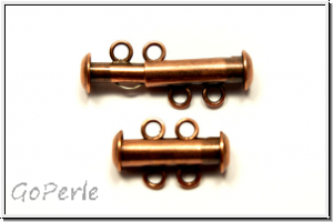 Schiebeschlie�e, 2 str�ngig, 17x11mm, antkkupferfb., Metall, 1 Stk.