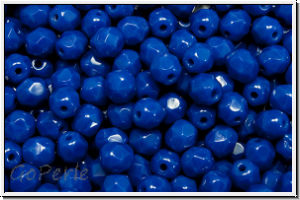 B�hm. Glasschliffperle, feuerpol., 4mm, blue, royal, op., 50 Stk.