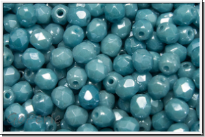 B�hm. Glasschliffperle, feuerpol., 4mm, aqua, op., baby blue luster, 50 Stk.