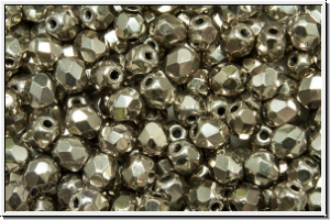 B�hm. Glasschliffperle, feuerpol., 4mm, black, op., full argentic, 50 Stk.
