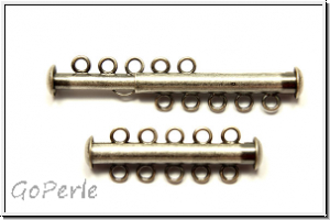 Schiebeschlie�e, 5 str�ngig, 31x11mm, antiksilberfb., Metall, 1 Stk.
