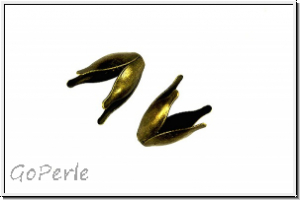 Perlenkappe "Bl�tenkelch", 14x10mm, antikmessingfb., Messing, 10 Stk.