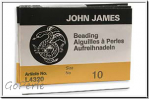 Perlennadeln, JOHN JAMES, #10, 54mm L�nge, 25 Stk. im Briefchen