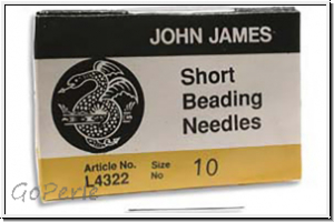 Perlennadeln, JOHN JAMES, #10, 32,5mm L�nge, 25 Stk. im Briefchen