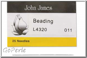 Perlennadeln, JOHN JAMES, #11, 51mm L�nge, 25 Stk. im Briefchen