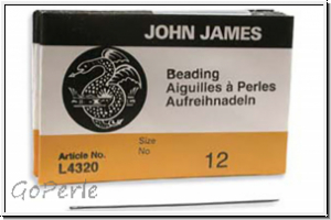Perlennadeln, JOHN JAMES, #12, 51mm L�nge, 25 Stk. im Briefchen
