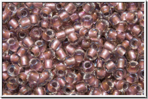 R-11-0267, TOHO Rocailles, 11/0, crystal, trans., met. rose gold-ld., 10g