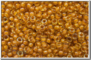 RR-15-2238, MIYUKI Rocailles, 15/0, topaz, trans., goldenrod-ld., AB, 5g