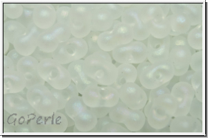 BB-0131fr, MIYUKI Berry Beads, 4,5x2,5mm, crystal, trans., matte, AB, 10g