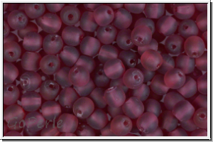 b�hm. Glasperle, rund, 4mm, wine, trans., matte, 50 Stk.