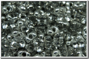 Farfalle Perlen, 4x2mm, crystal, trans., half silver, 10 g