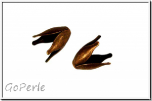 Perlenkappe "Bl�tenkelch", 14x10mm, antikkupferfb., Messing, 10 Stk.