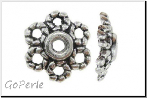Perlenkappe "Kordelkreise", 10x2,9mm, antiksilberfb., Tibetsilber, 10 Stk.