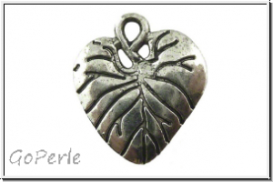Anh�nger "Blatt, 3D", 16x14mm, antiksilberfb., Tibetsilber, 1 Stk.
