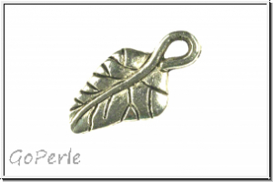 Anh�nger "Blatt", 15x7mm, silberfb., Tibetsilber, 1 Stk.