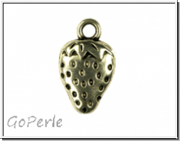 Anh�nger "Erdbeere", 16x10mm, antiksilberfb., Tibetsilber, 1 Stk.