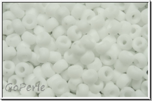 RR-08-0402f, MIYUKI Rocailles, 08/0, white, op., matte, 10g