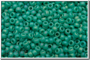 RR-15-0412fr, MIYUKI Rocailles, 15/0, turquoise, op., matte, AB, 5g