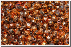 B�hm. Glasschliffperle, feuerpol., 4mm, crystal, trans., full sunset, ge�tzt, 50 Stk.