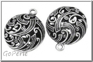 Anh�nger "Linse, filigran", 31x26x15mm, antiksilberfb., Tibetsilber, 1 Stk.