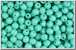 b�hm. Glasperle, rund, 4mm, green turquoise, op., 50 Stk.