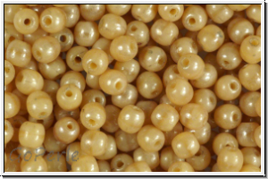 b�hm. Glasperle, rund, 4mm, beige, opal, luster, 50 Stk.