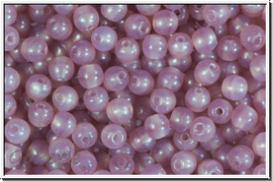 b�hm. Glasperle, rund, 4mm, amethyst, lt., opal, 50 Stk.