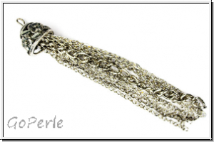 Quaste "Bl�mchenkappe", ca. 9cm, antiksilberfb., Metall, 1 Stk.