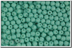 b�hm. Glasperle, rund, 3mm, green turquoise, opaque, 50 Stk.