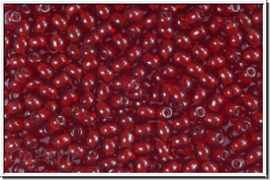 b�hm. Glasperle, rund, 3mm, siam ruby, transparent, 50 Stk.