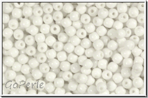 b�hm. Glasperle, rund, 3mm, white, opaque, 50 Stk.