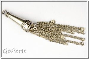 Quaste "Schlangenkegel", ca. 7cm, silberfb., Metall, 1 Stk.