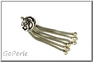 Quaste "Matrix", ca. 4,5cm, antiksilberfb., Metall, 1 Stk.