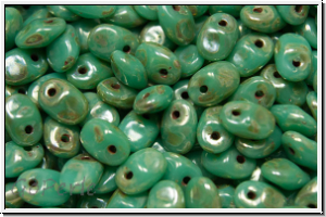 SuperUno Beads, turquoise, op., silver picasso, 100 Stk.