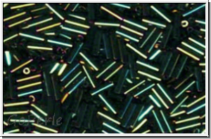 MBU-2-0453, MIYUKI Bugles, Nr. 2 (6mm) , green, met., iris., 10 g