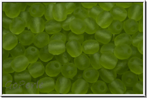 B�hm. Glasschliffperle, feuerpol., 4mm, olivine, trans., matte, 50 Stk.