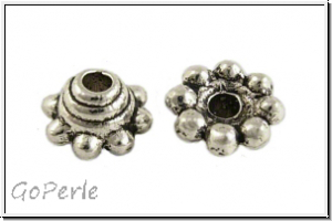 Perlenkappe "Daisy", 5x3mm, antiksilberfb., Tibetsilber, 10 Stk.