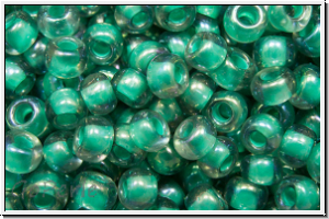 R-08-1833, TOHO Rocailles, 08/0, sapphire, lt., trans., teal-ld., AB, 10g